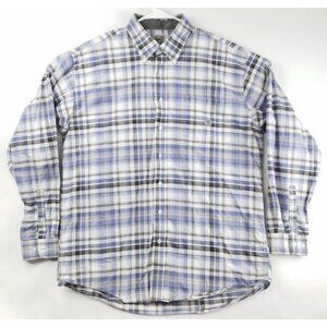 Cinch Shirt Mens Large Black White Blue Plaid Long Sleeve Button Down Western